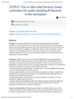 You vs the Robot Factory Some Principles for Understanding AI Hazards in the Workplace abstract