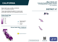 CA Congressional District 47 Stroke and Federally Qualified Health Centers Map 119th Congress