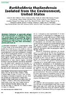 Burkholderia thailandensis Isolated from the Environment United States