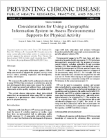 Considerations for Using a Geographic Information System to Assess Environmental Supports for Physical Activity