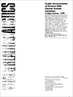 Health characteristics of persons with chronic activity limitation United States 1979