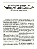 Prevention of Immune Cell Apoptosis as Potential Therapeutic Strategy for Severe Infections