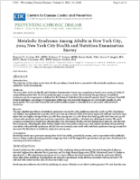 Metabolic Syndrome Among Adults in New York City 2004 New York City Health and Nutrition Examination Survey