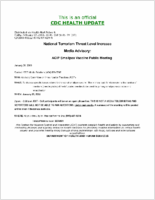 National Terrorism Threat Level Increase Media Advisory ACIP Smallpox Vaccine Public Meeting Friday February 07 2003 2005 EST 805 PM EST