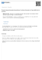 Travelerbased genomic surveillance for early detection of new SARSCoV2 variants Surveillance for Early Detection of New SARSCoV2 Variants