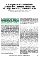 Emergence of Thelaziosis Caused by Thelazia callipaeda in Dogs and Cats United States