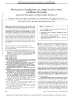 The Nature of Employment in a High Socioeconomic Hardship Community Data from the Greater Lawndale Healthy Work Survey