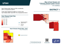 UT Congressional District 01 Heart Disease and Federally Qualified Health Centers Map 119th Congress
