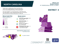 NC Congressional District 08 Stroke and Stroke Centers Map 118th Congress