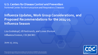 Influenza Updates Work Group Considerations and Proposed Recommendations for the 202425 Influenza Season