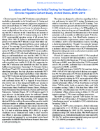 Locations and Reasons for Initial Testing for Hepatitis C Infection  Chronic Hepatitis Cohort Study United States 20062010