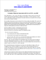 Outbreak of Botulism Associated with Canned Chili July 2007 July 22 2007