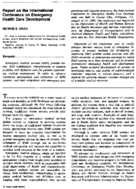 Report On The International Conference On Emergency Health Care Development