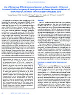 Use of Serogroup B Meningococcal Vaccines in Persons Aged 10 Years at Increased Risk for Serogroup B Meningococcal Disease Recommendations of the Advisory Committee on Immunization Practices 2015