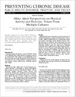 Older Adult Perspectives on Physical Activity and Exercise Voices From Multiple Cultures