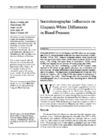 Sociodemographic Influences On HispanicWhite Differences In Blood Pressure