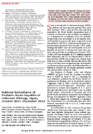 National Surveillance of Pediatric Acute Hepatitis of Unknown Etiology Japan October 2021December 2022
