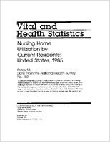 Nursing Home Utilization by Current Residents United States 1985
