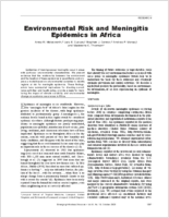 Environmental Risk and Meningitis Epidemics in Africa