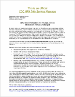 CDC Recommendations for Influenza Antiviral Medications Remain Unchanged February 09 2012 1500 EST