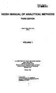 NIOSH Manual of Analytical Methods NMAM Third Edition Volumes 1 and 2