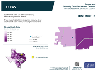 TX Congressional District 03 Stroke and Federally Qualified Health Centers Map 118th Congress