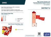 OH Congressional District 08 Heart Disease and Federally Qualified Health Centers Map 119th Congress