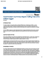 Fatal Incident Summary Report Falling Tree Limb Strikes Logger FACE 8305