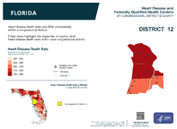 FL Congressional District 12 Heart Disease and Federally Qualified Health Centers Map 118th Congress