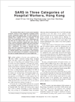 SARS in Three Categories of Hospital Workers Hong Kong