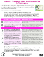 Maternity Practices in Infant Nutrition and Care mPINC in Washington 2010