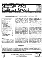 Advance report of final mortality statistics 1990