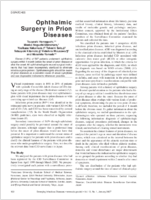 Ophthalmic Surgery in Prion Diseases