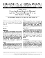 Engaging Rural Youth in Physical Activity Promotion Research in an AfterSchool Setting