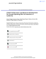 COVID19 Education and Resource Development for PunjabiSpeaking Sikh Farmworkers in California