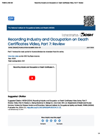 Recording Industry and Occupation on Death Certificates Video Series  Part 7 Review