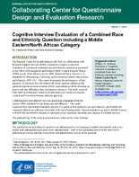 Cognitive Interview Evaluation of a Combined Race and Ethnicity Question including a Middle EasternNorth African Category