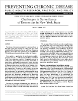 Challenges in Surveillance of Dementias in New York State