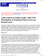 Fluoridation of Drinking Water to Prevent Dental Caries
