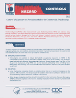 Hazard Control 16 Control of Exposure to Perchloroethylene in Commercial Drycleaning