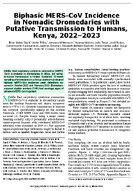 Biphasic MERSCoV Incidence in Nomadic Dromedaries with Putative Transmission to Humans Kenya 20222023