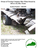 Owner of Towing Company Dies When Struck by Driver of a Box Truck