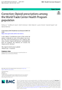 Correction Opioid Prescriptions Among the World Trade Center Health Program Population