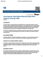 Journeyman Electrician Electrocuted when Lockout Attempt Fails FACE 8918