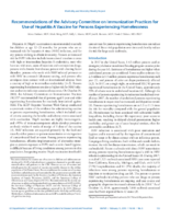 Recommendations of the Advisory Committee on Immunization Practices for Use of Hepatitis A Vaccine for Persons Experiencing Homelessness