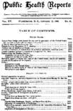 Public Health Reports  v XV no 41  table of contents