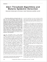 Alert Threshold Algorithms and Malaria Epidemic Detection