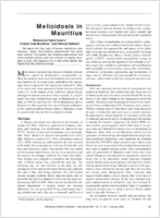 Melioidosis in Mauritius