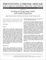 Grading and Reporting Health and Health Disparities