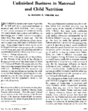 Unfinished business in maternal and child nutrition